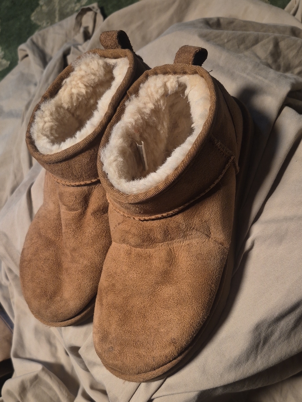 UGG Chestnut Suede Shearling Booties